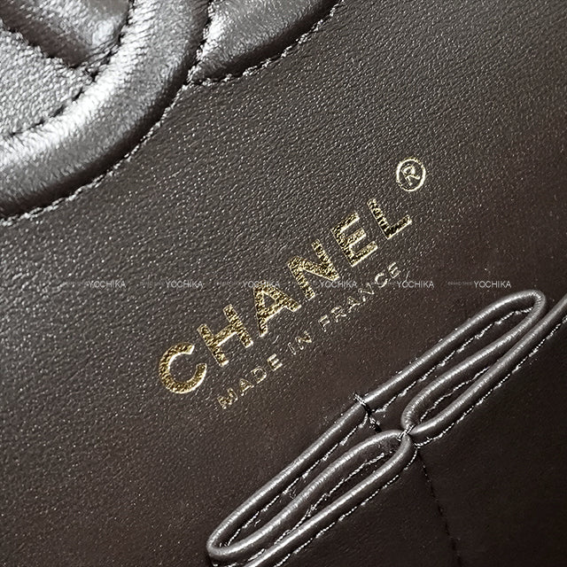 CHANEL Shoulder bag Matelasse 25 Double Flap Chain Chocolat Chocolat Graind Calf(Caviarskin) Champagne Gold HW A01112[BRAND NEW][Authentic]