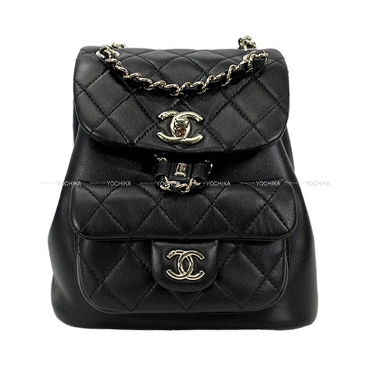 [Pre-loved] CHANEL Backpack/daypack/Ruck sack Matelasse Duma COCO Mark Noir (Black) Lambskin Champagne Gold HW AS2908[LIKE NEW][Authentic]