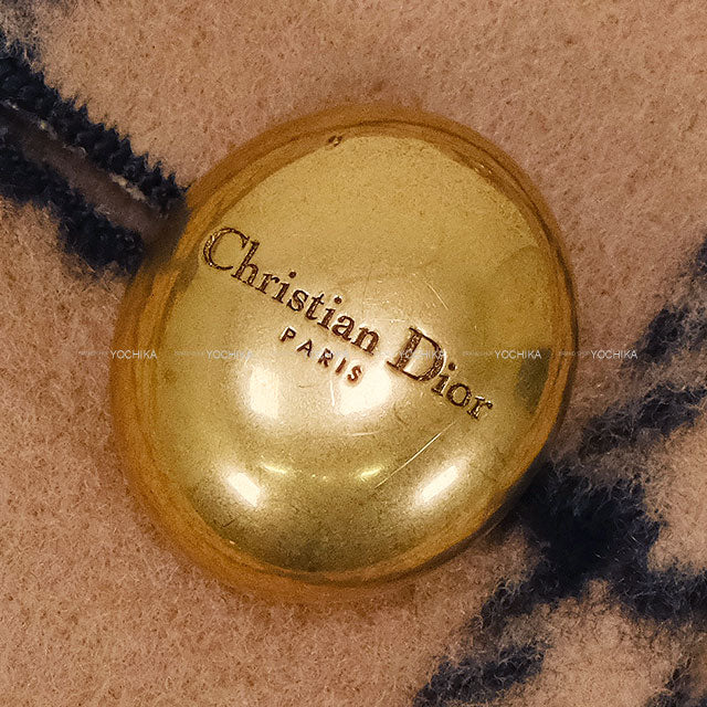 2024AW Dior Cape coat check Logo Button Beige Wool #38 250M63A1624[EXCELLENT][Authentic]