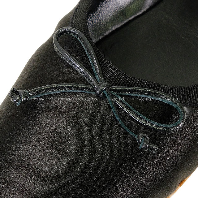 Miu Miu ballet shoes(flat shoes) Ballerina with Logo Band Noir (Black) Silk Viscose #38 5F794DQU6F0002[EXCELLENT][Authentic]
