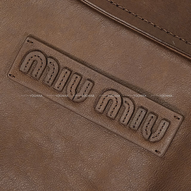 2025AW Miu Miu Leather jacket Cropped LogoBruciato Leather #40 MPG501_15YZ_F0038[BRAND NEW][Authentic]