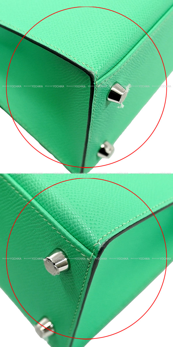 [Pre-loved] HERMES Shoulder bag Kelly25 Sellier Vert comics Veau Epsom Silver HW Stamp B[LIKE NEW][Authentic]