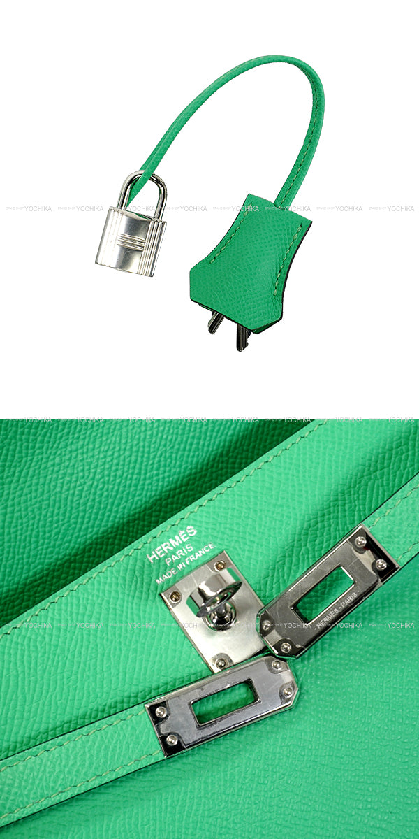 [Pre-loved] HERMES Shoulder bag Kelly25 Sellier Vert comics Veau Epsom Silver HW Stamp B[LIKE NEW][Authentic]