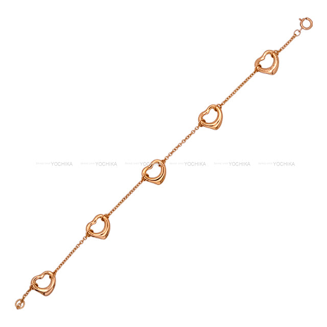 [Pre-loved] TIFFANY&Co. bracelet Elsa Peretti open heart 5 Motifs Pink Gold K18PG 60148711[LIKE NEW][Authentic]