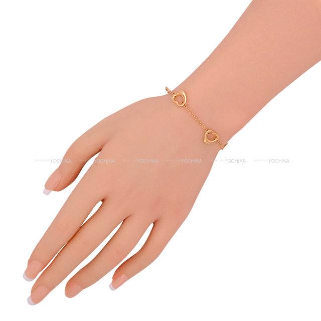 [Pre-loved] TIFFANY&Co. bracelet Elsa Peretti open heart 5 Motifs Pink Gold K18PG 60148711[LIKE NEW][Authentic]