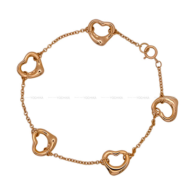 [Pre-loved] TIFFANY&Co. bracelet Elsa Peretti open heart 5 Motifs Pink Gold K18PG 60148711[LIKE NEW][Authentic]