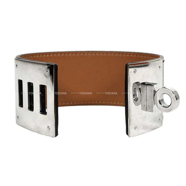 [Pre-loved] HERMES bracelet Kelly Dog Noir (Black) Box Calf Silver HW Stamp T[LIKE NEW][Authentic]