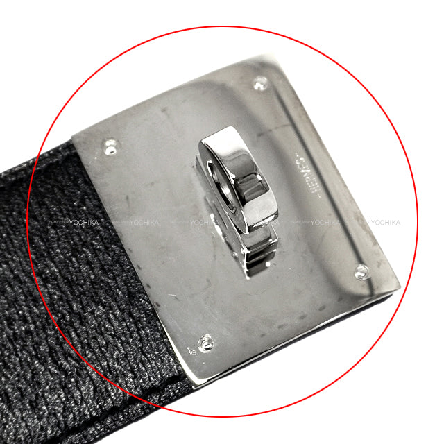 [Pre-loved] HERMES bracelet Kelly Dog Noir (Black) Box Calf Silver HW Stamp T[LIKE NEW][Authentic]