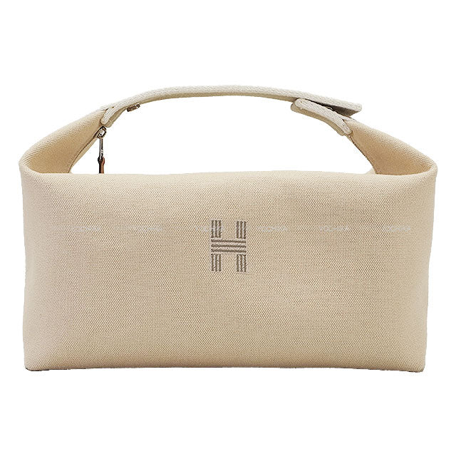 HERMES Handbag Bride a Brac GM Naturel Toile H Silver HW[EXCELLENT][Authentic]