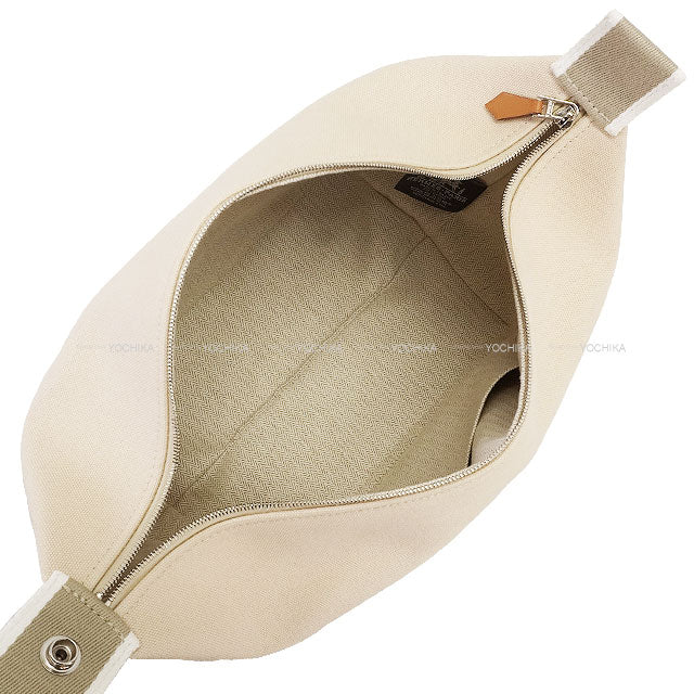 HERMES Handbag Bride a Brac GM Naturel Toile H Silver HW[EXCELLENT][Authentic]