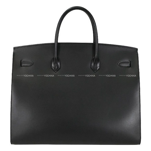 [Pre-loved] HERMES Handbag Birkin40 Sellier Noir (Black) Vache Hunter Silver HW Stamp T[LIKE NEW][Authentic]
