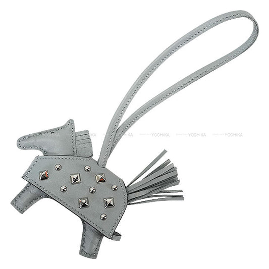 HERMES bag charm Rodeo Robeo Rock PM Gris Pantin Agneau Milo/Veau Swift Silver HW Stamp K[EXCELLENT][Authentic]