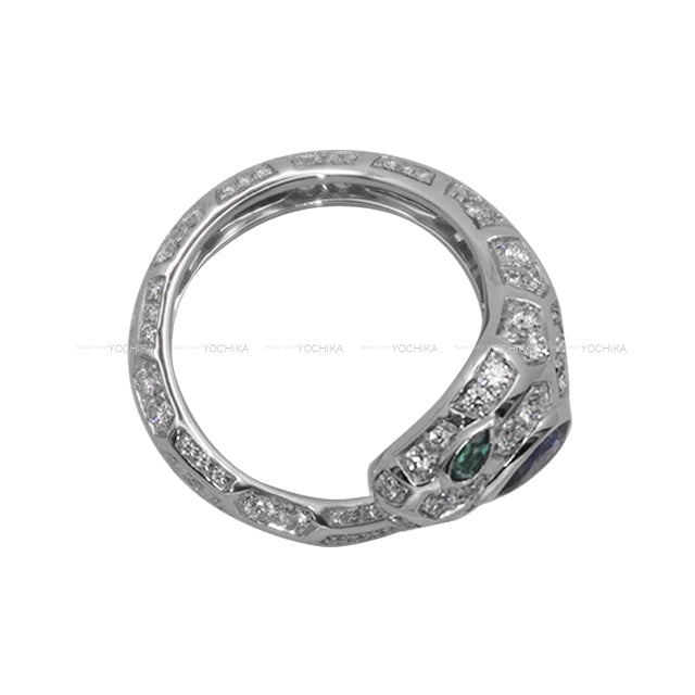 BVLGARI ring Serpenti Seduttori Sapphire 0.47ct/Emerald 0.08ct/Diamond 1.19ct/K18WG #51 355340[EXCELLENT][Authentic]