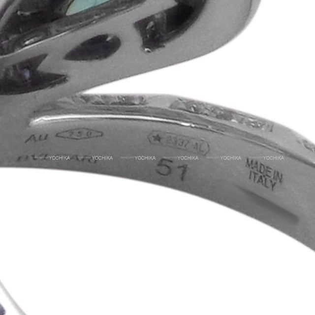 BVLGARI ring Serpenti Seduttori Sapphire 0.47ct/Emerald 0.08ct/Diamond 1.19ct/K18WG #51 355340[EXCELLENT][Authentic]