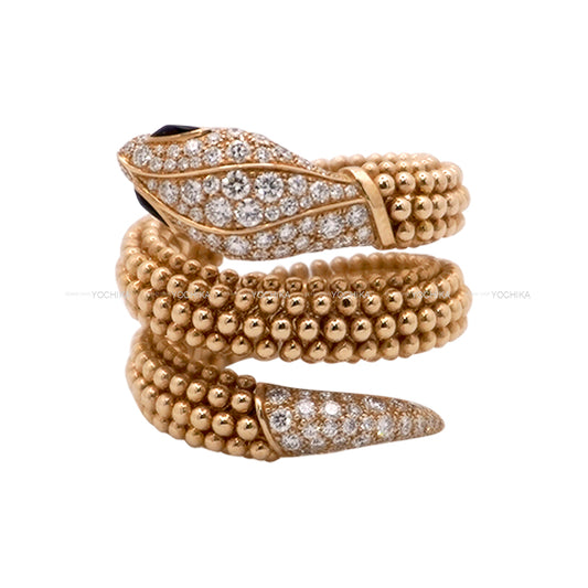 BVLGARI ring Serpenti #M Diamond 0.89ct/Onyx/K18PG 358664[EXCELLENT][Authentic]