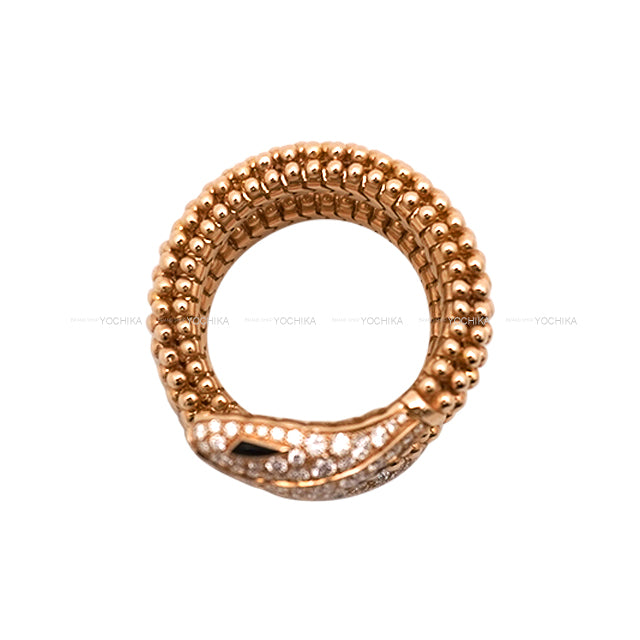 BVLGARI ring Serpenti #M Diamond 0.89ct/Onyx/K18PG 358664[EXCELLENT][Authentic]