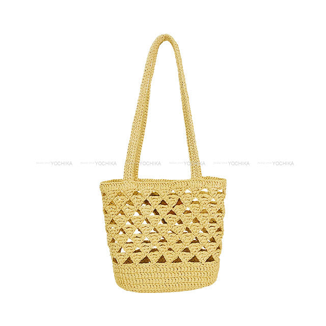 PRADA tote bag Crochet Mini raffia Naturel Viscose 1BG494[EXCELLENT][Authentic]