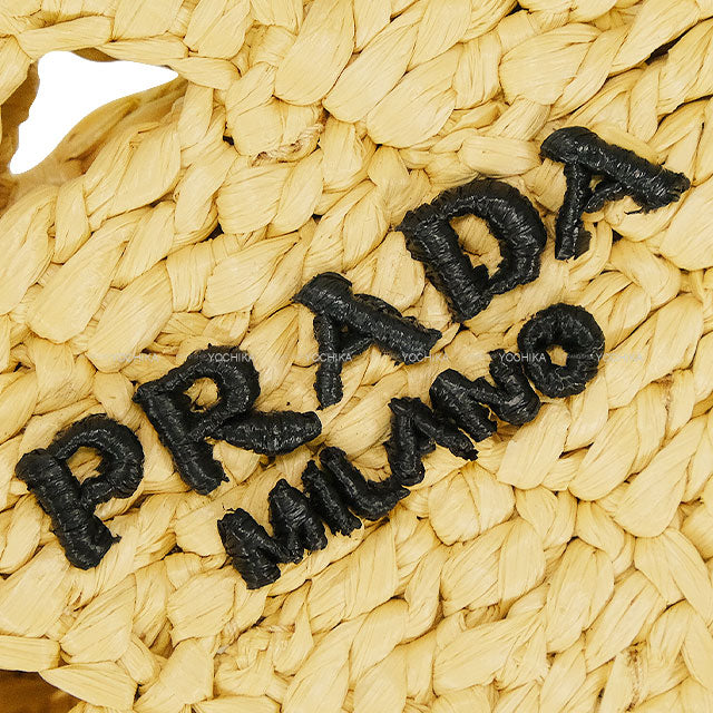 PRADA tote bag Crochet Mini raffia Naturel Viscose 1BG494[EXCELLENT][Authentic]