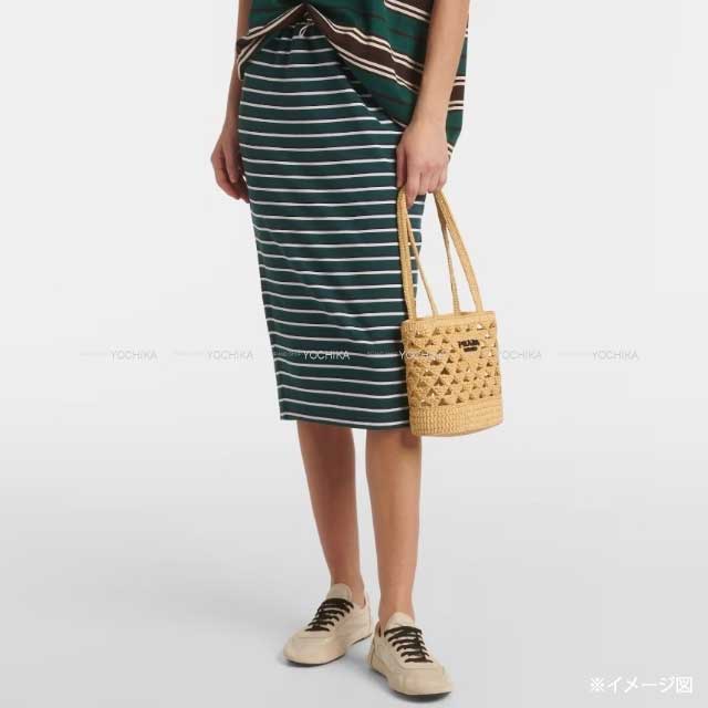 PRADA tote bag Crochet Mini raffia Naturel Viscose 1BG494[EXCELLENT][Authentic]
