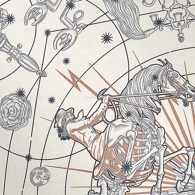 HERMES scarf Carre 140 Chorus Stellarum Blanc (White) Marine/Beige Rose Cashmere70% / Silk30% 243912S04[BRAND NEW][Authentic]