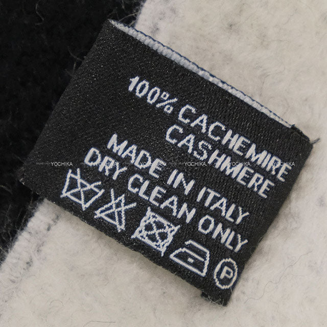[Pre-loved] CHANEL muffler Blanket Bicolor COCO Mark Noir (Black)/Blanc (White) Cashmere[LIKE NEW][Authentic]