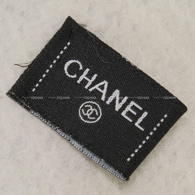 [Pre-loved] CHANEL muffler Blanket Bicolor COCO Mark Noir (Black)/Blanc (White) Cashmere[LIKE NEW][Authentic]