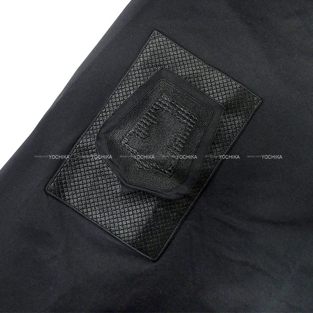 2024SS HERMES One‐piece dress Dress Short Sleeve T shirt with Pocket Embroidery Saber Pouch Noir (Black) Cotton100% 40[EXCELLENT][Authentic]