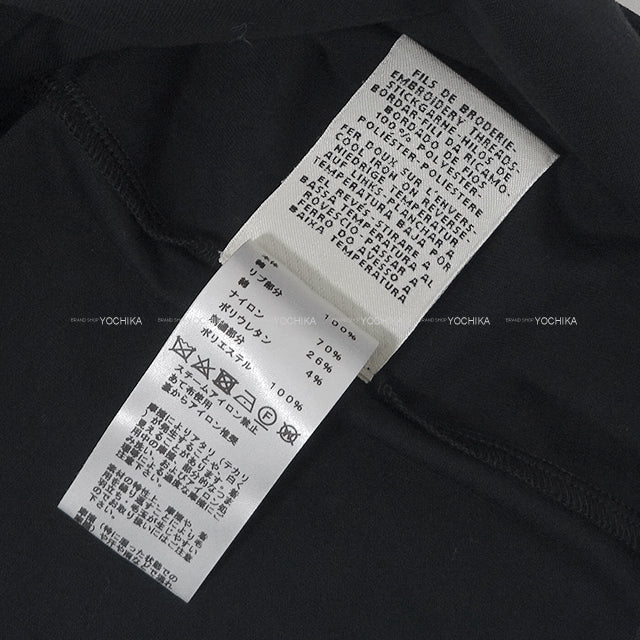 2024SS HERMES One‐piece dress Dress Short Sleeve T shirt with Pocket Embroidery Saber Pouch Noir (Black) Cotton100% 40[EXCELLENT][Authentic]