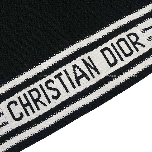 2024 Cruise Collection Dior Plainly colored jacket Knit Logo Mariniere Noir (Black)/Blanc (White) Cotton/Silk #44 414V60BM647[EXCELLENT][Authentic]