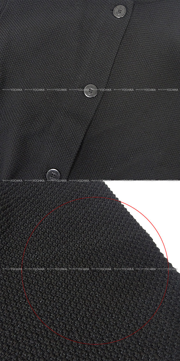 2024 Cruise Collection Dior Plainly colored jacket Knit Logo Mariniere Noir (Black)/Blanc (White) Cotton/Silk #44 414V60BM647[EXCELLENT][Authentic]