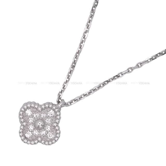 [Pre-loved] Van Cleef & Arpels necklace Sweet Alhambra Pendant White Gold K18WG/Diamond[LIKE NEW][Authentic]