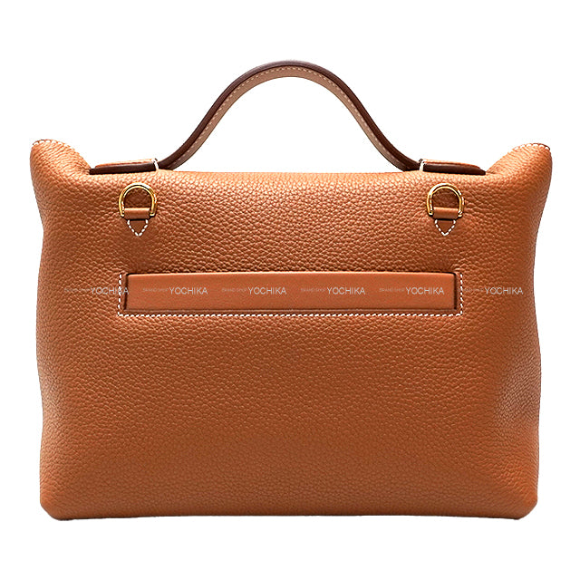 HERMES Shoulder bag Sac 24/24 29 Gold Veau Togo/Veau Swift Gold HW Stamp B[EXCELLENT][Authentic]