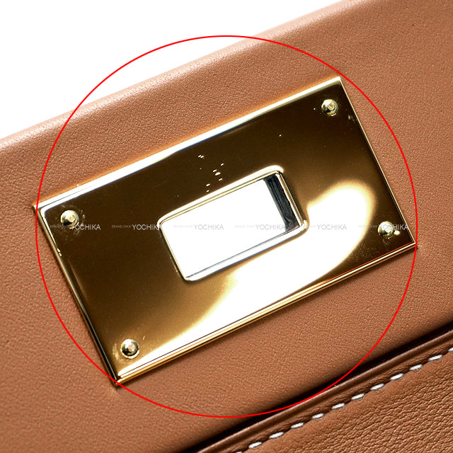 HERMES Shoulder bag Sac 24/24 29 Gold Veau Togo/Veau Swift Gold HW Stamp B[EXCELLENT][Authentic]