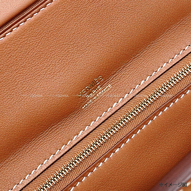 HERMES Shoulder bag Sac 24/24 29 Gold Veau Togo/Veau Swift Gold HW Stamp B[EXCELLENT][Authentic]