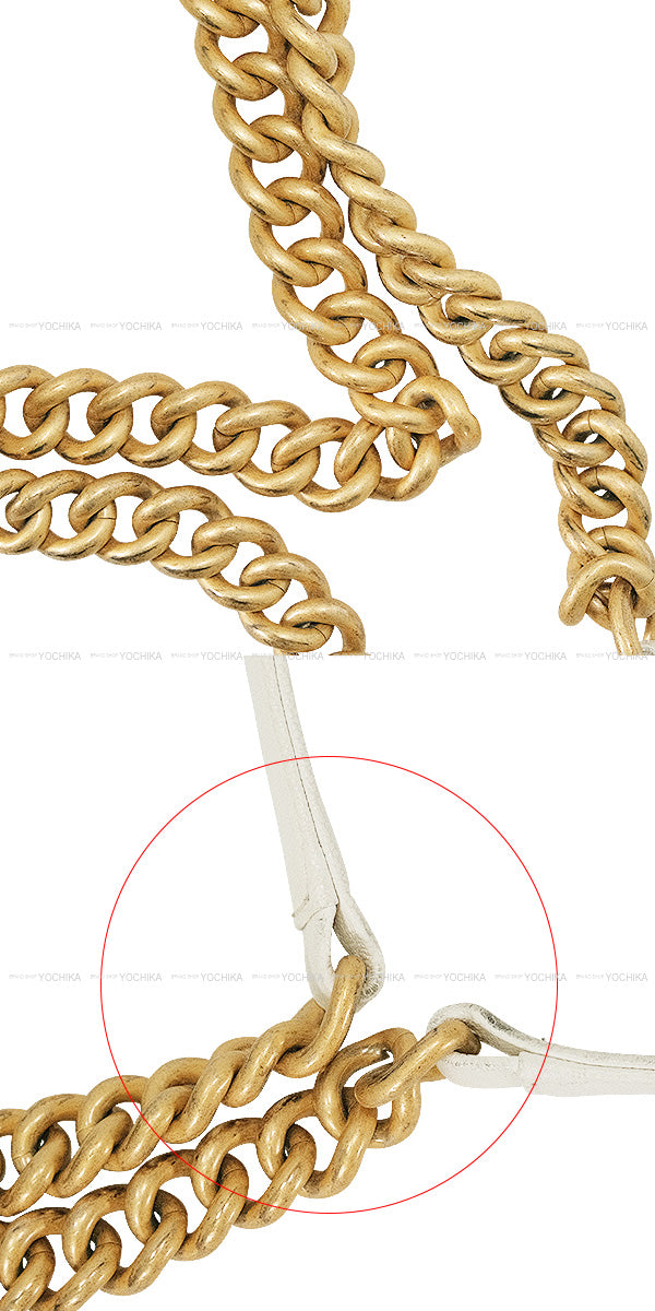 [Pre-loved] CHANEL Shoulder bag BOY CHANEL 20 Matelasse Chain Blanc (White) Graind Calf(Caviarskin) Antique Gold HW A67085[USED A][Authentic]