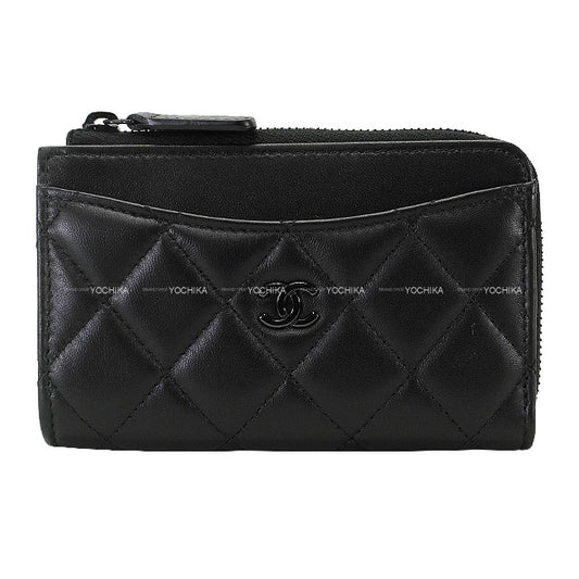 CHANEL card holder Fragment Case Matelasse COCO Mark Noir (Black) Lambskin Black HW AP3179[EXCELLENT][Authentic]