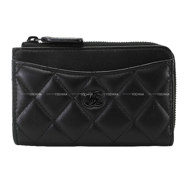 CHANEL card holder Fragment Case Matelasse COCO Mark Noir (Black) Lambskin Black HW AP3179[EXCELLENT][Authentic]