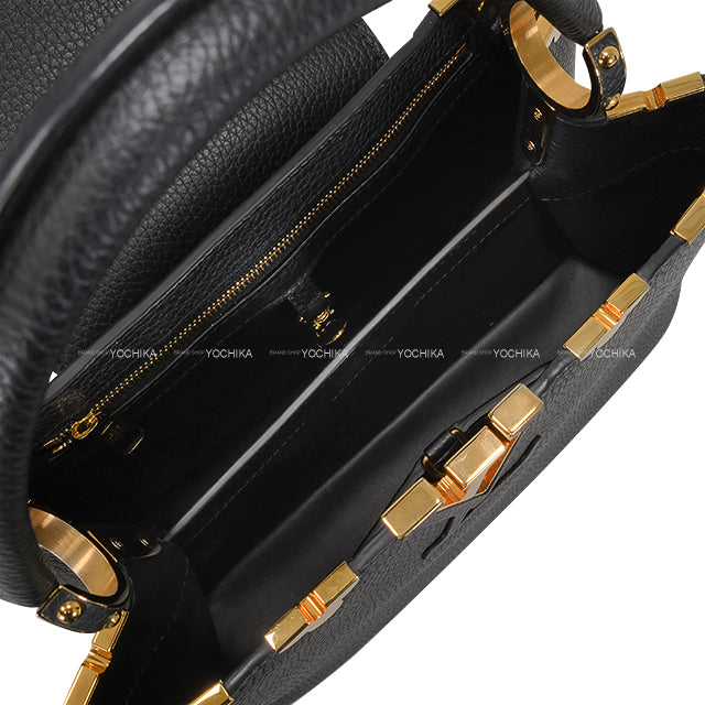 [Pre-loved] LOUIS VUITTON Handbag CAPUCINES MM Noir (Black) Taurillon Leather Gold HW M54663[USED SA][Authentic]