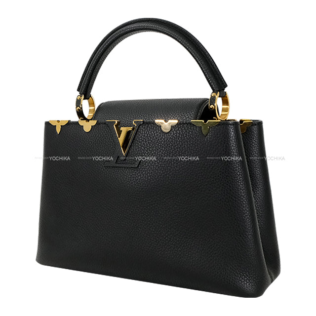 [Pre-loved] LOUIS VUITTON Handbag CAPUCINES MM Noir (Black) Taurillon Leather Gold HW M54663[USED SA][Authentic]