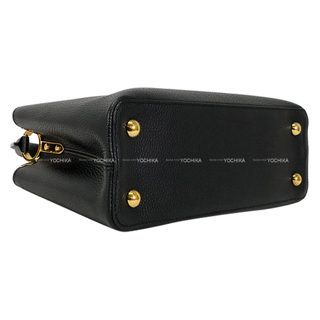 [Pre-loved] LOUIS VUITTON Handbag CAPUCINES MM Noir (Black) Taurillon Leather Gold HW M54663[USED SA][Authentic]