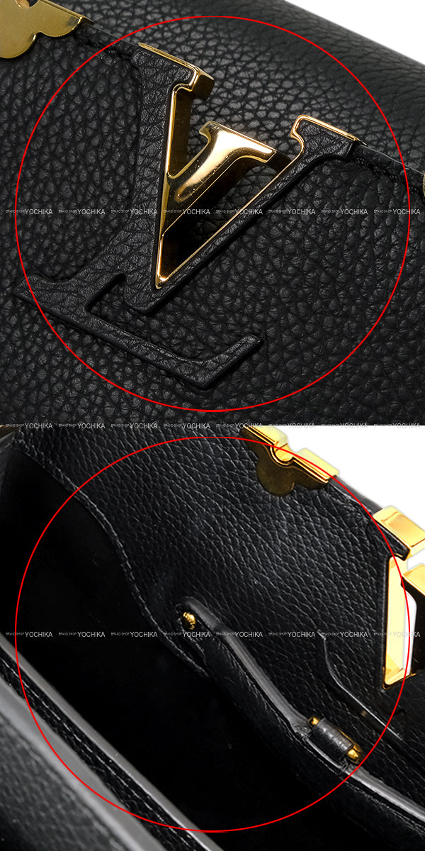 [Pre-loved] LOUIS VUITTON Handbag CAPUCINES MM Noir (Black) Taurillon Leather Gold HW M54663[USED SA][Authentic]