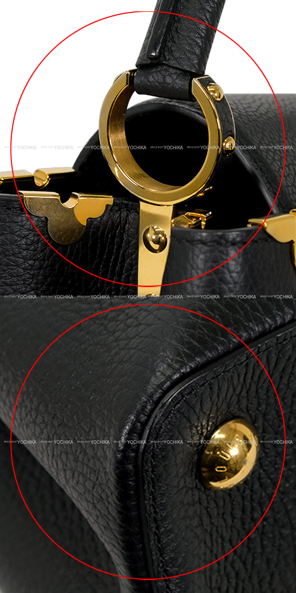 [Pre-loved] LOUIS VUITTON Handbag CAPUCINES MM Noir (Black) Taurillon Leather Gold HW M54663[USED SA][Authentic]