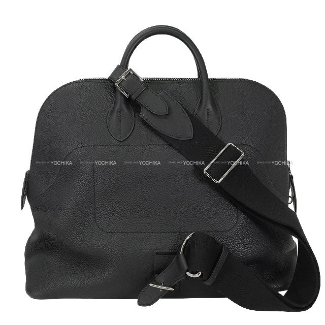 [Pre-loved] HERMES Handbag Bolide a Dos Noir (Black) Veau Togo/Veau Swift Silver HW Stamp W[LIKE NEW][Authentic]