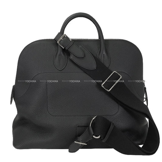 [Pre-loved] HERMES Handbag Bolide a Dos Noir (Black) Veau Togo/Veau Swift Silver HW Stamp W[LIKE NEW][Authentic]