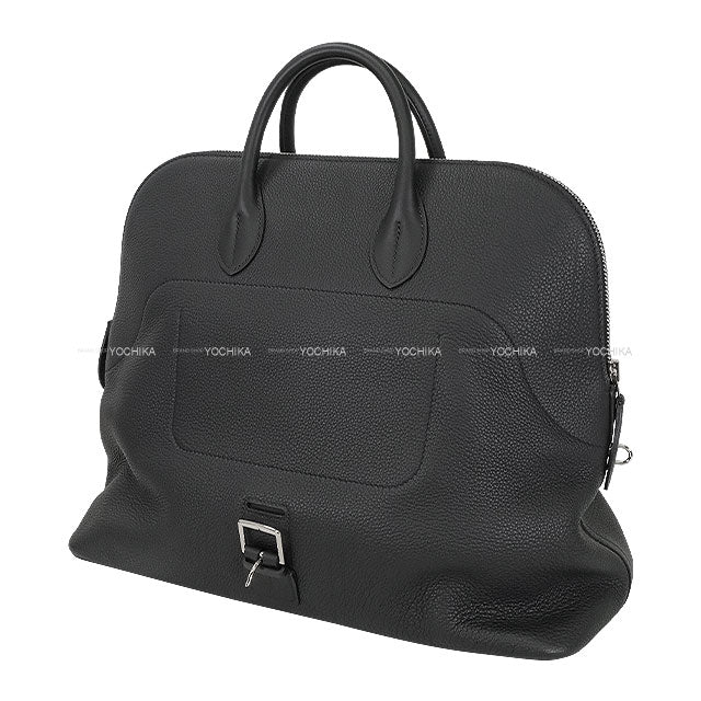 [Pre-loved] HERMES Handbag Bolide a Dos Noir (Black) Veau Togo/Veau Swift Silver HW Stamp W[LIKE NEW][Authentic]
