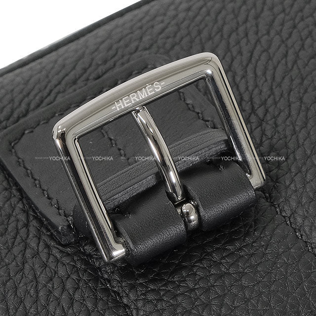 [Pre-loved] HERMES Handbag Bolide a Dos Noir (Black) Veau Togo/Veau Swift Silver HW Stamp W[LIKE NEW][Authentic]
