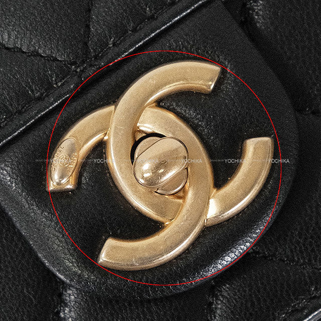 [Pre-loved] CHANEL Shoulder bag Matelasse COCO Mark Pearl Chain Noir (Black) Lambskin Antique Gold HW AS0585[LIKE NEW][Authentic]