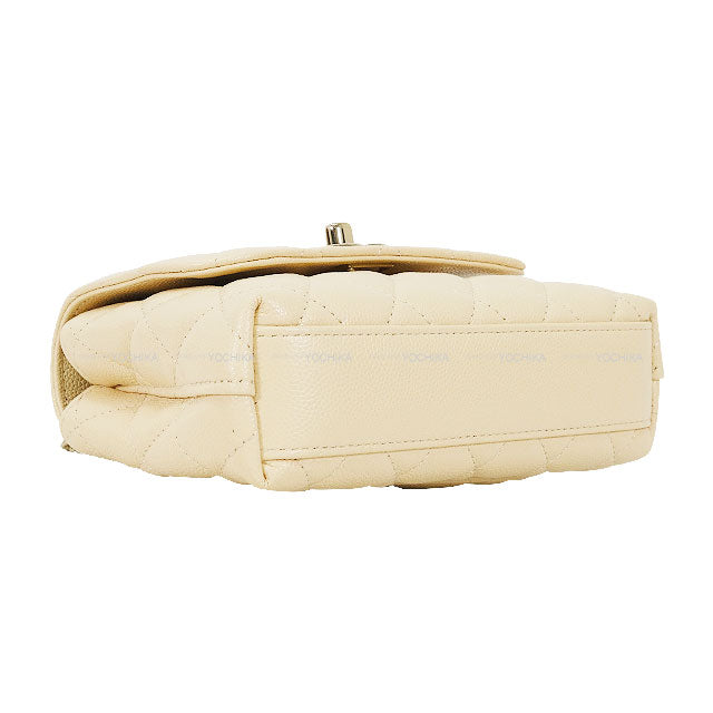 CHANEL Shoulder bag Matelasse COCO Handle Mini Beige Graind Calf(Caviarskin) Champagne Gold HW AP4244[EXCELLENT][Authentic]