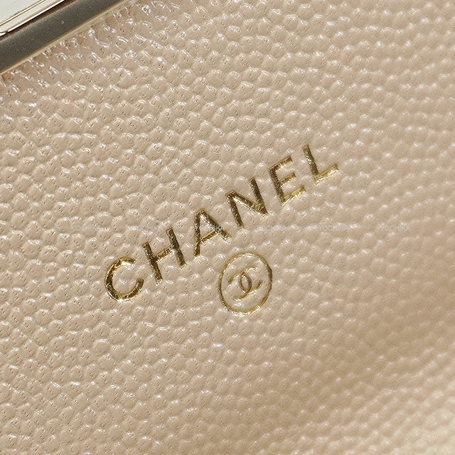 CHANEL long wallet Matelasse COCO Lock Beige Graind Calf(Caviarskin) Champagne Gold HW A80768[EXCELLENT][Authentic]