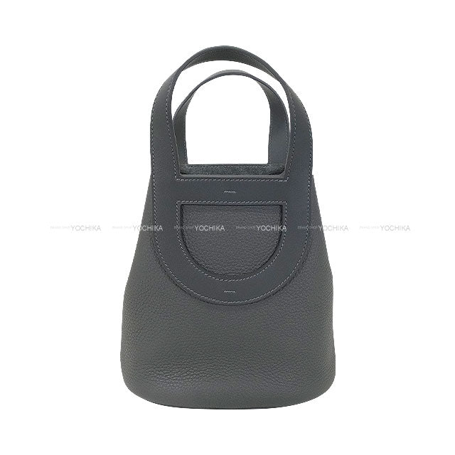 HERMES Handbag In the Loop 18 Ardoise Taurillon Clemence/Veau Swift Silver HW Stamp W[EXCELLENT][Authentic]